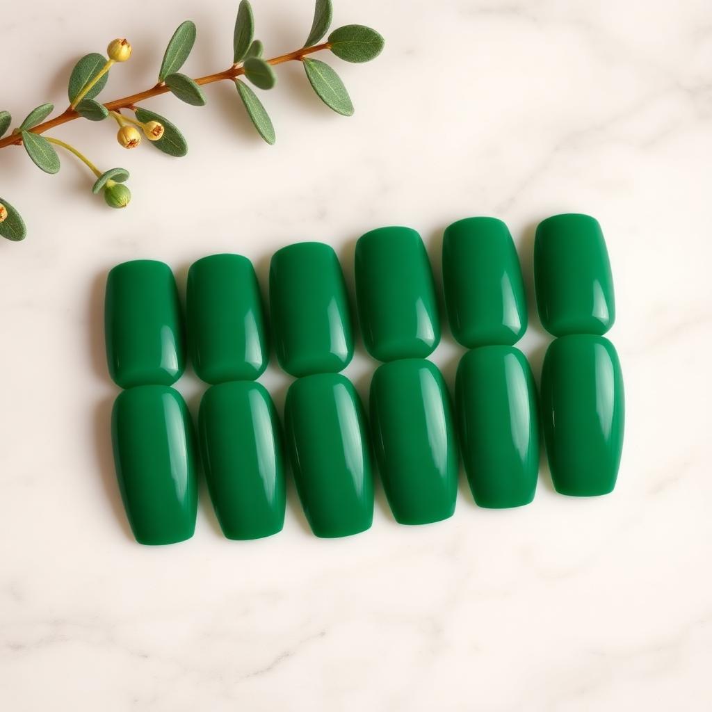 Emerald Room — Almond Green press-on nails