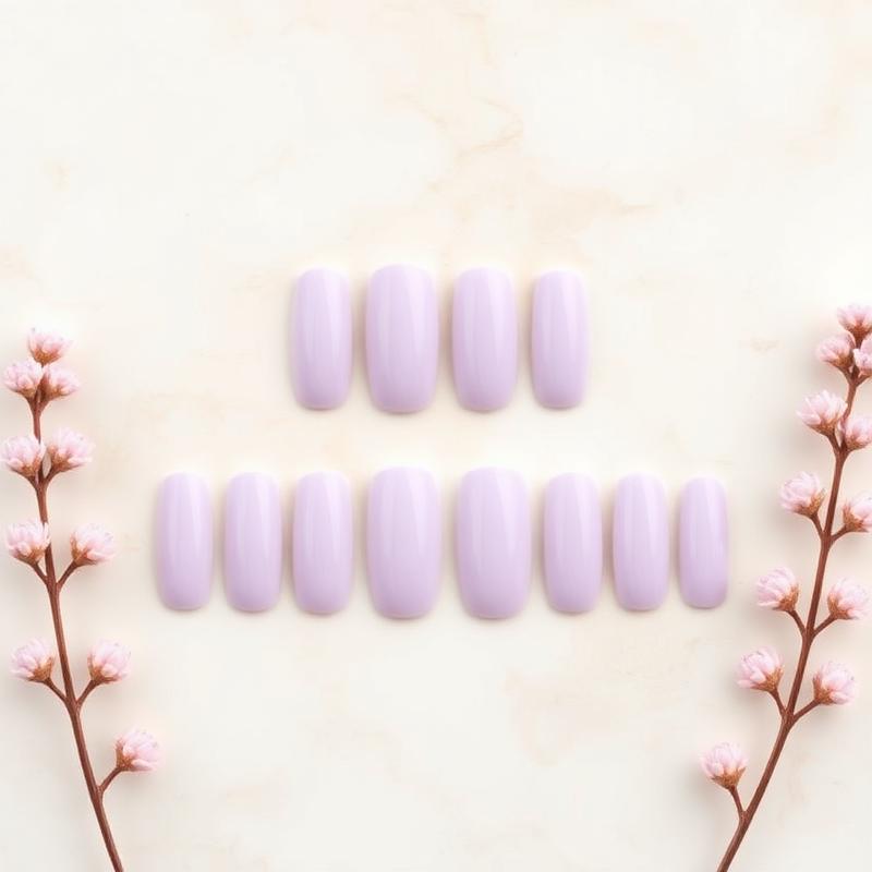 Lilac Milk — Almond Purple press-on nails