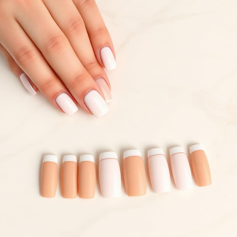 Mocha Tip — Square Nude press-on nails