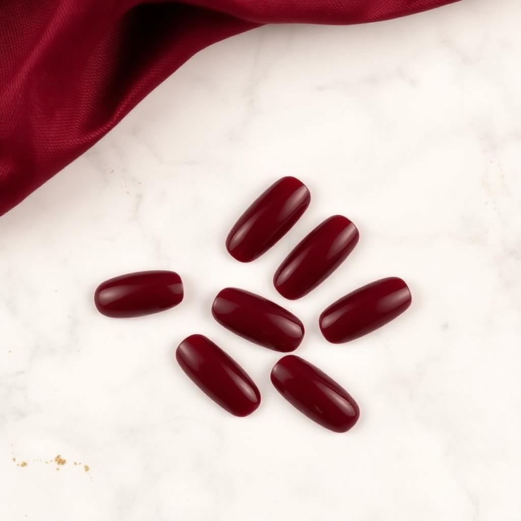 Velvet Burgundy — Almond Burgundy press-on nails