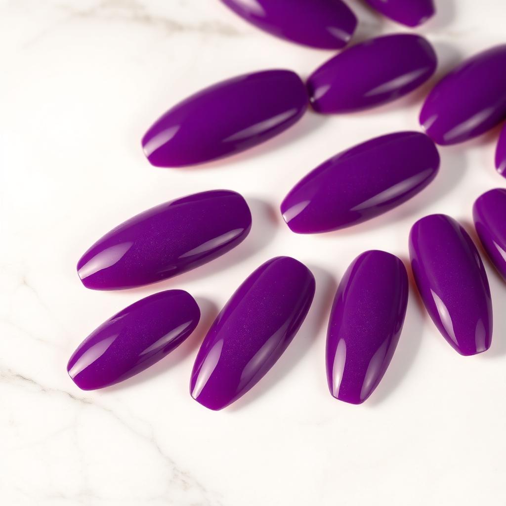 Velvet Violet — Almond Purple press-on nails